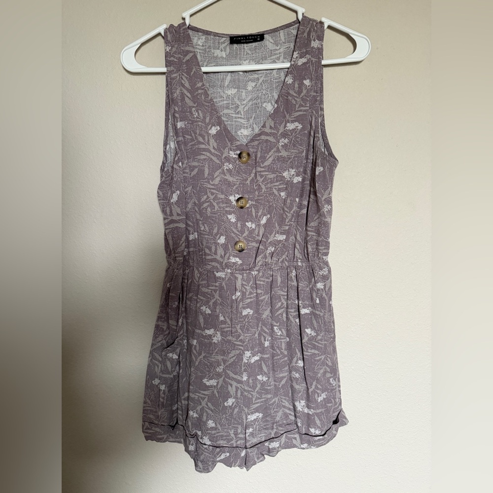 NWOT Final Touch Dusty Purple Floral Romper